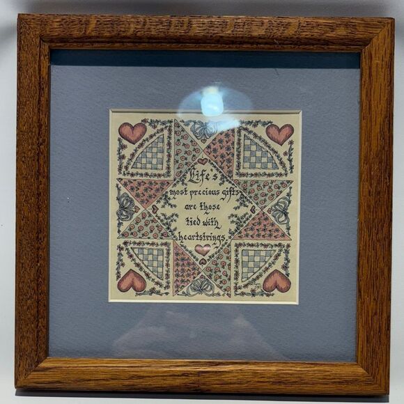Framed Heart and Quilt Pattern Art - Picture 2 of 6